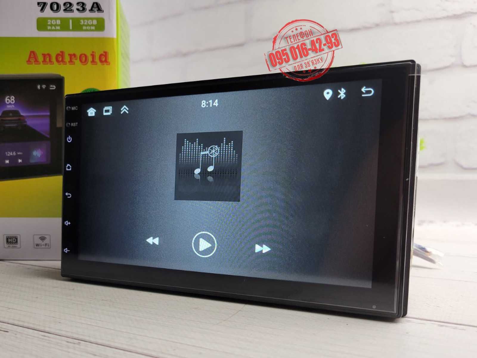 Универсальная авто магнитола Pioneer, Android 14, 2Din экран 7"