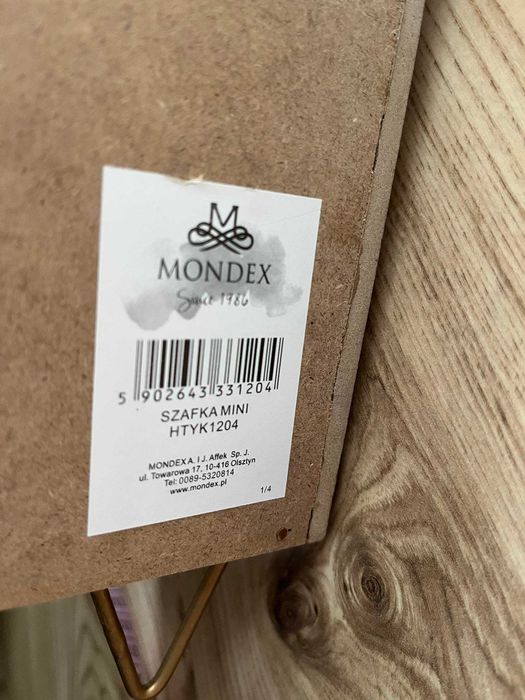 Komódka stojąca mini komódka na drobiazgi dekoracja drewniana złota