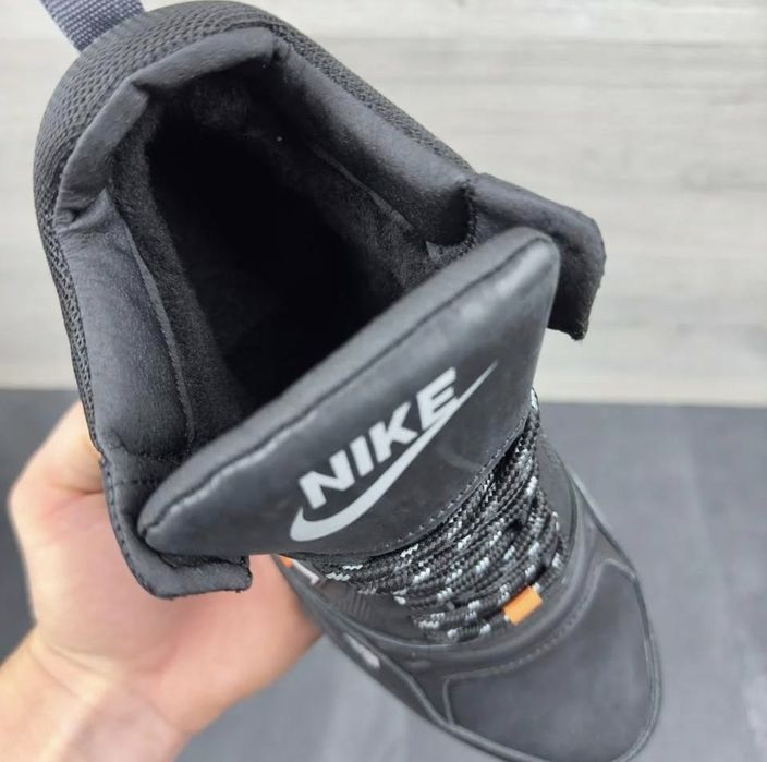 Nike шкіряні чоловічі зимові кросівки на хутрі кроссовки зимние мех