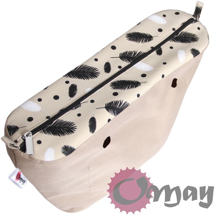 organizer OBAG STANDARD pióra czarne beż 2 kieszenie wkład OMAY