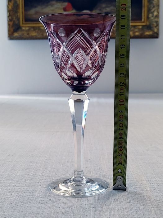 Kieliszek do wina remery kolorowe kryształowe PRL retro vintage