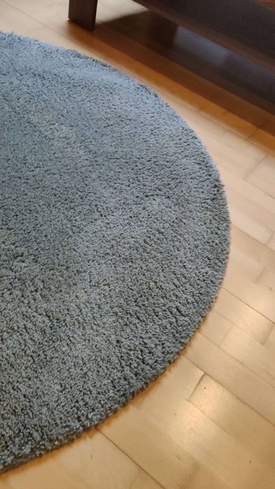 Dwie sztuki - dywan okrągły IKEA 130 cm szary-zielony