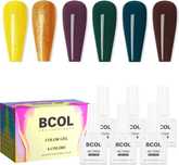 Lakier żelowy do paznokci Gel Polish UV LED - BCol - ZESTAW 6 SZTUK
