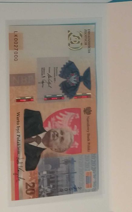 Lech Kaczyński Warto Być Polakiem Banknot !! Piękny Numer 27000 !!