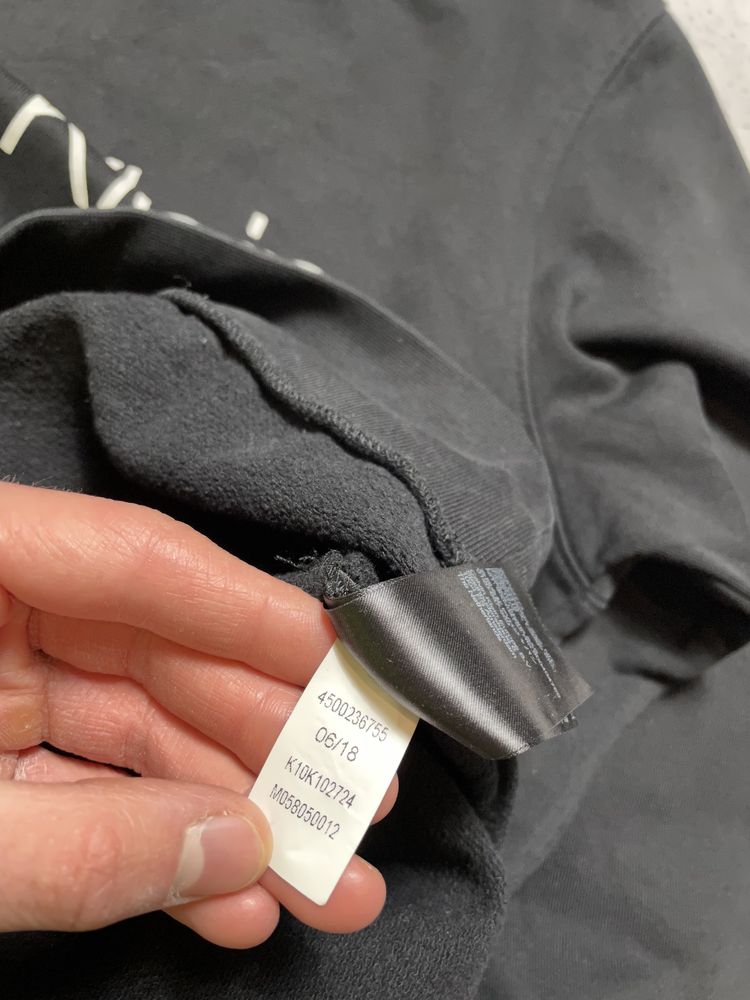 Мужская Кофта Свитшот Calvin Klein С Большим Лого Черный Оригинал M-L