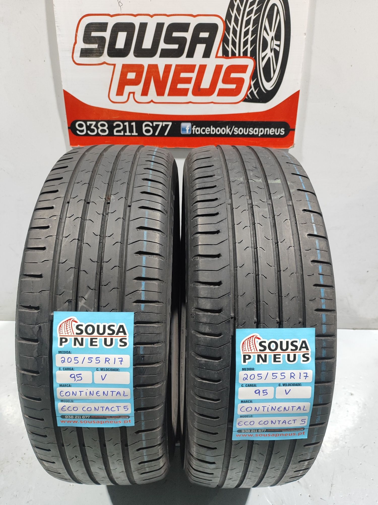 2 pneus semi novos 205-55R17 Oferta dos portes 100 Euros