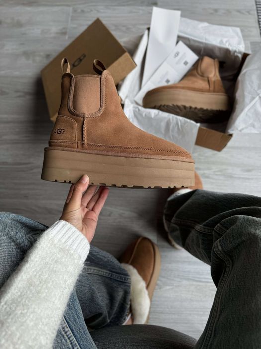 Угги/Угг/Уггі/Уги/Угі/UGG Australia Platform Chelsea Boot Chestnut