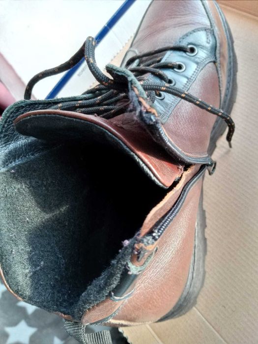 Чоловічі черевики зимові чоботи шкіряні коричневі утеплені