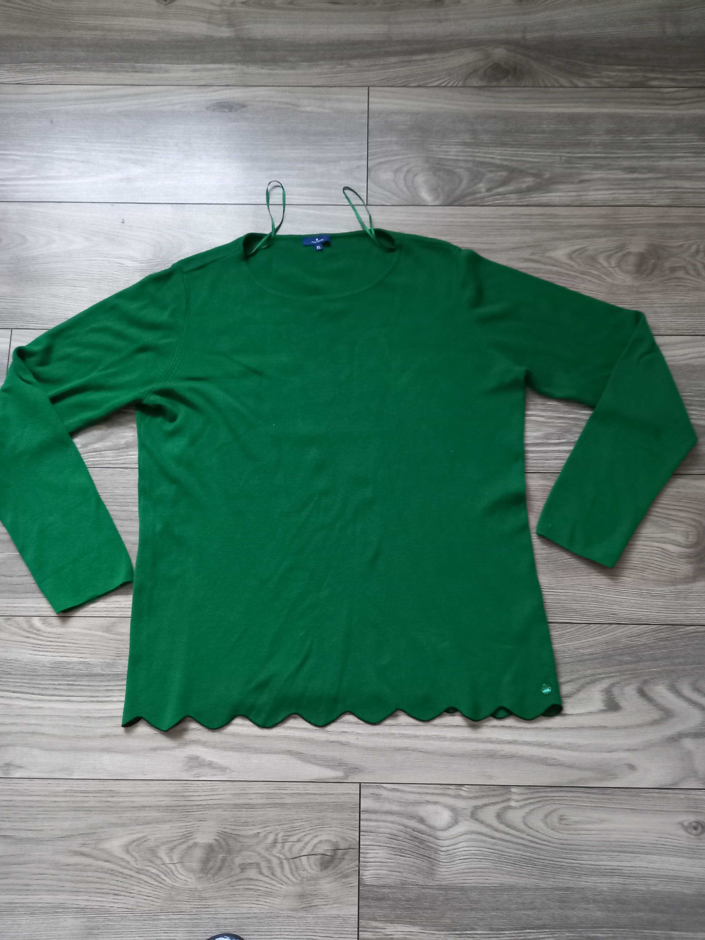 TOM TAILOR 42/44 XL lekki zielony sweterek jak nowy ! Logo