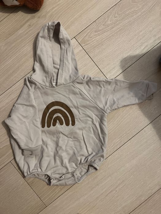 Боді з капюшоном дитяче для хлопчика дівчинки худі радуга веселка 74р