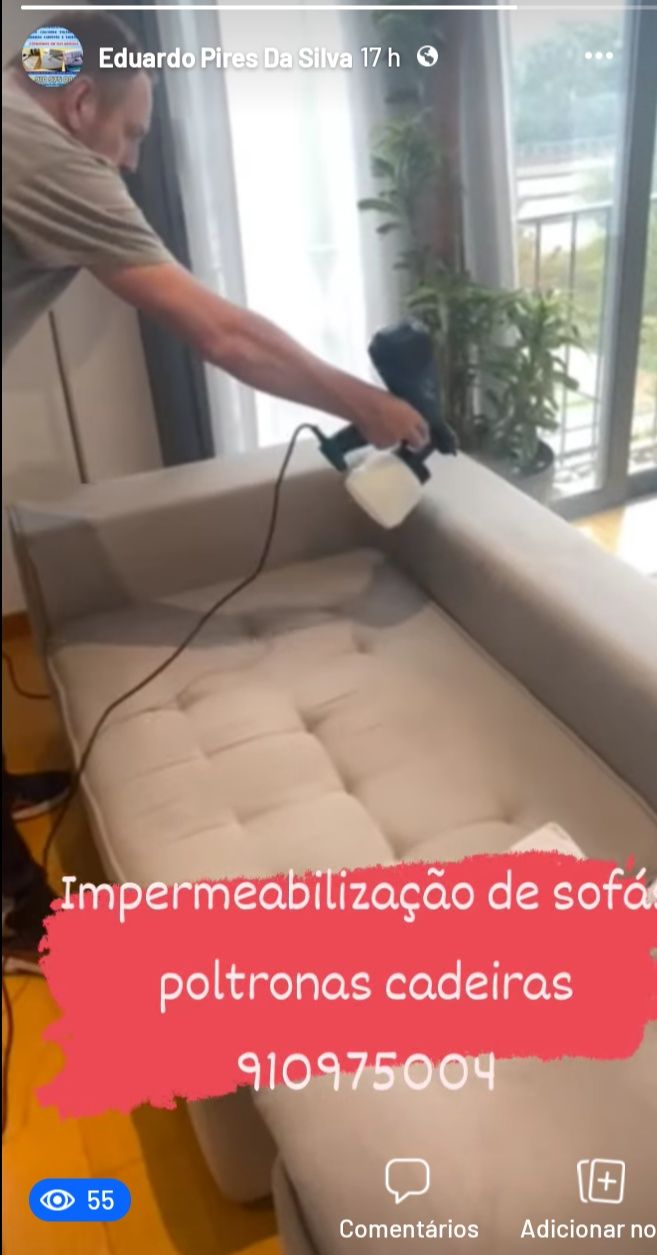 Limpeza e impermeabilização de sofás colchões carpetes tapetes
