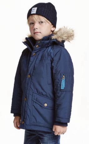 Зимова парка на хлопчика h&m 4-5 синя 110 куртка зима єврозима