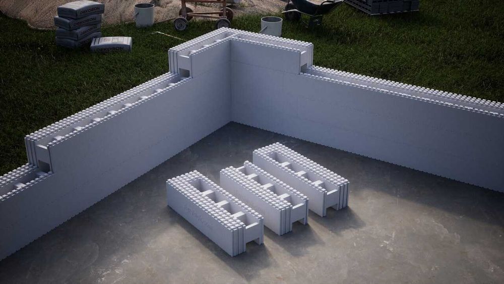 Bloczki styropianowe Styroblok Medial do budowy domu basenu 100x35