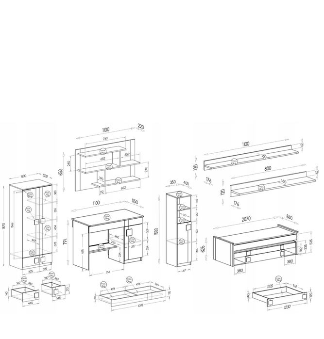 Komplet mebli młodzieżowych