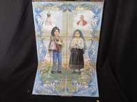 painel de 6 azulejos fatima e o papa ano 2000  com 45x30cm