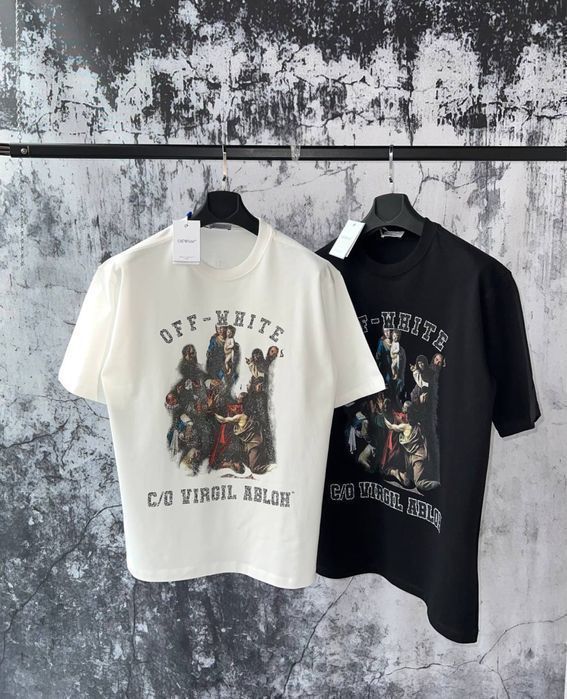 OFF-white  Футболка мужская оригинал брендовая люкс оверсайз