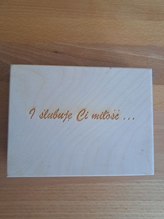 Drewniane pudełko na obrączki NOWE