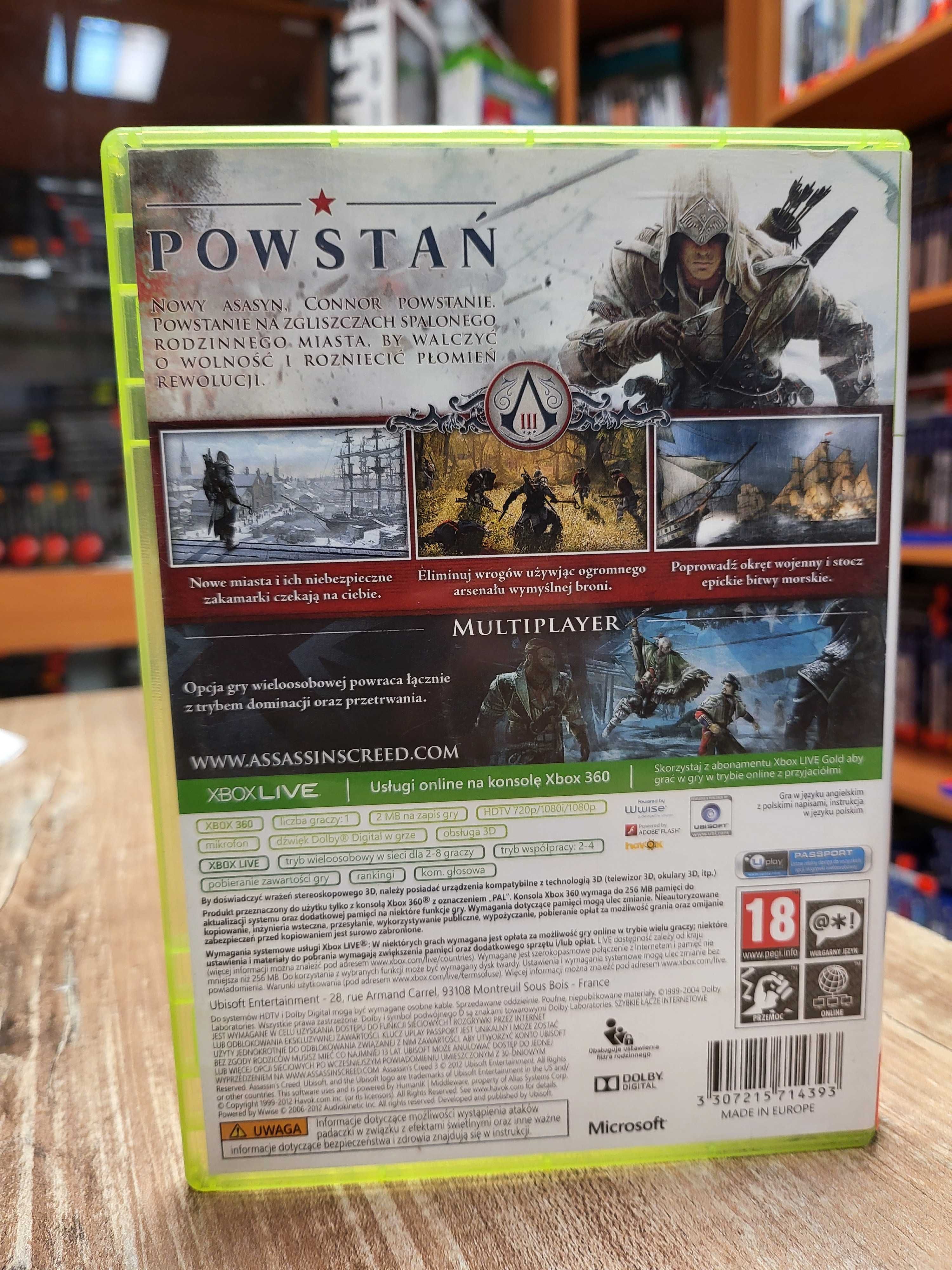 Assassin's Creed III XBOX 360, Wysyłka Wymiana
