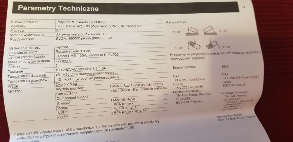 Projektor Epson EMP S3