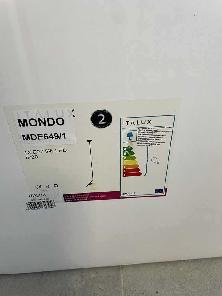 Lampa wiszaca italux mondo mde649/1 czarna