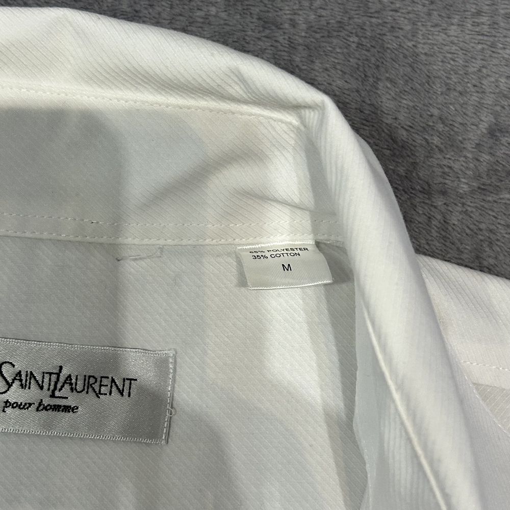 Koszula YSL Yves Saint Laurent z krótkim ręlawem mini logo haft pocket