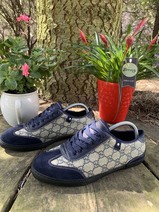 Buty Gucci Coated Canvas Suede Sneakers Trainers