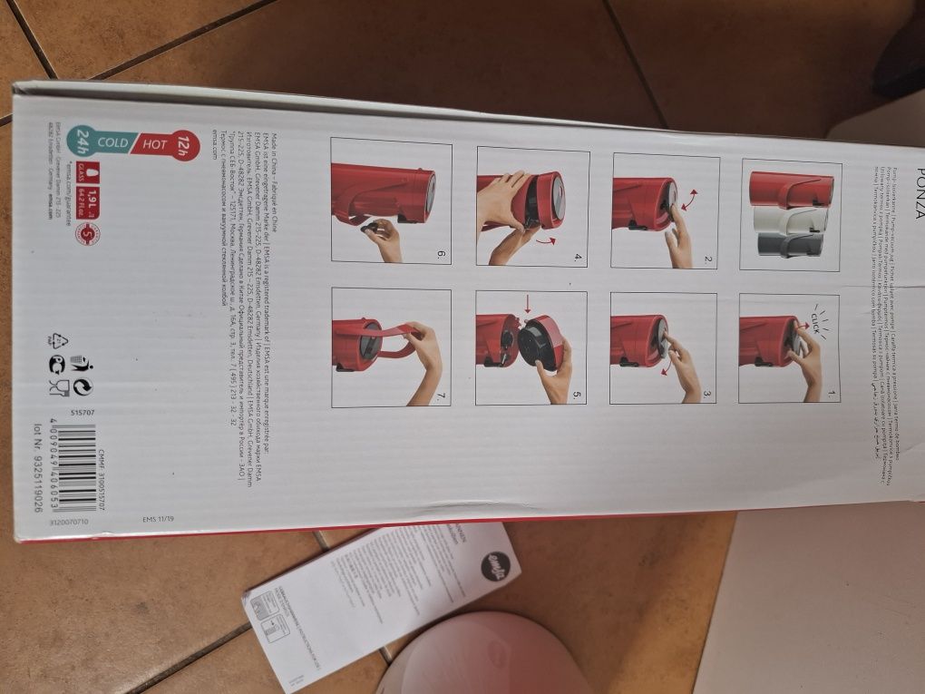 Termos z pompką Emsa Ponza 1,9L szklany wkład