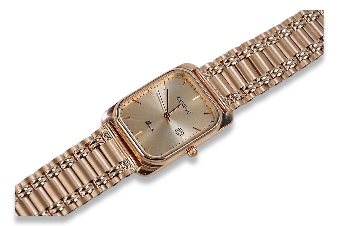 Męski zegarek z czerwonego złota 14k 585 Geneve mw001r&mbw009r Warszaw