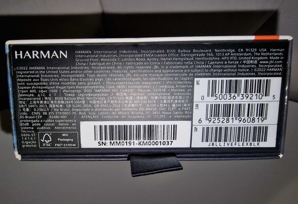 Auriculares Bluetooth JBL Live Flex (Caixa Selada)