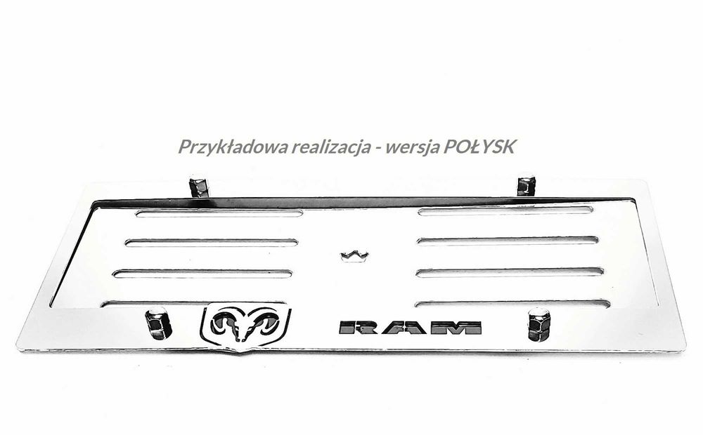 RAMKA INOX pod nowe małe tablice 305X114 USA MUSTANG Dodge Jeep Ford F