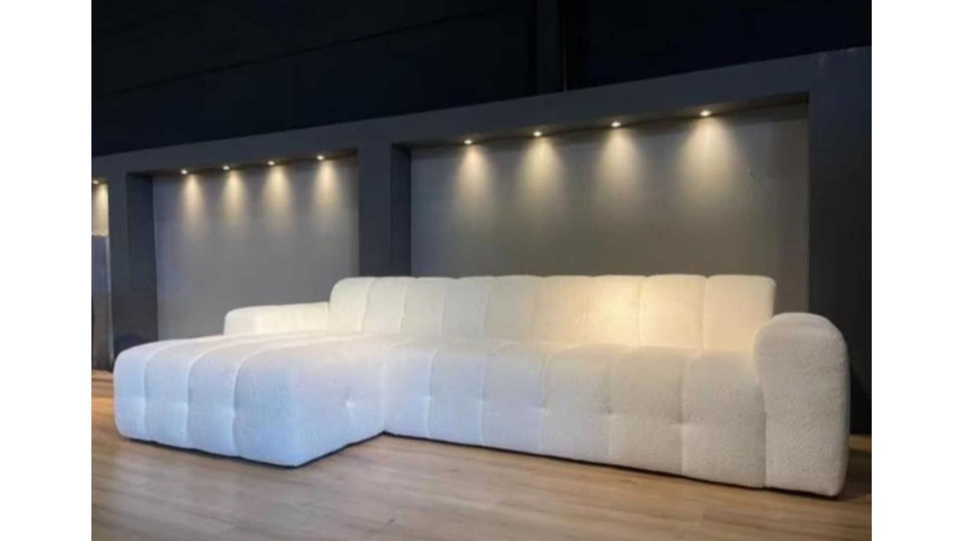 Piękny narożnik z tkaniny Boucle ,w stylu Premium to MORENA od STYLUX