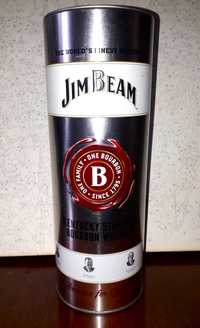 Винтажный металлический тубус Jim Beam(28х10 см) оригинал