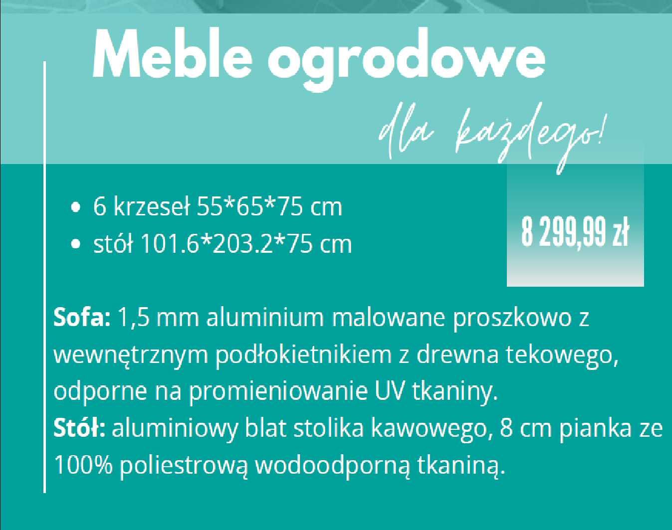 Rodzinne meble ogrodowe Dining Table Set 2.