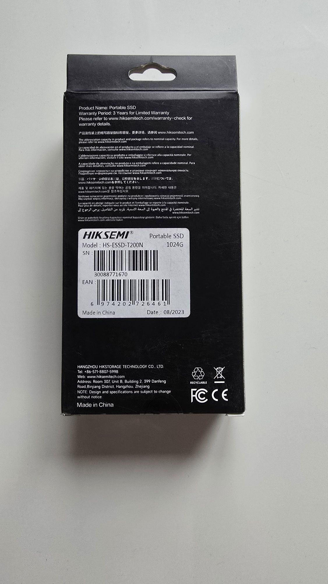 Sprzedam nowy dysk zewnętrzny SSD HIKSEMI SPEAR T200N, pojemność 1TB