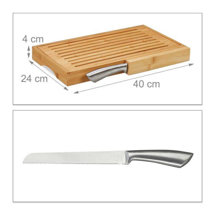 Deska do krojenia do pieczywa bambus Relaxdays