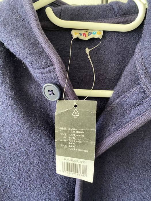 Wełniany pajacyk kombinezon zimowy wełna dla dziecka 86/92 cm