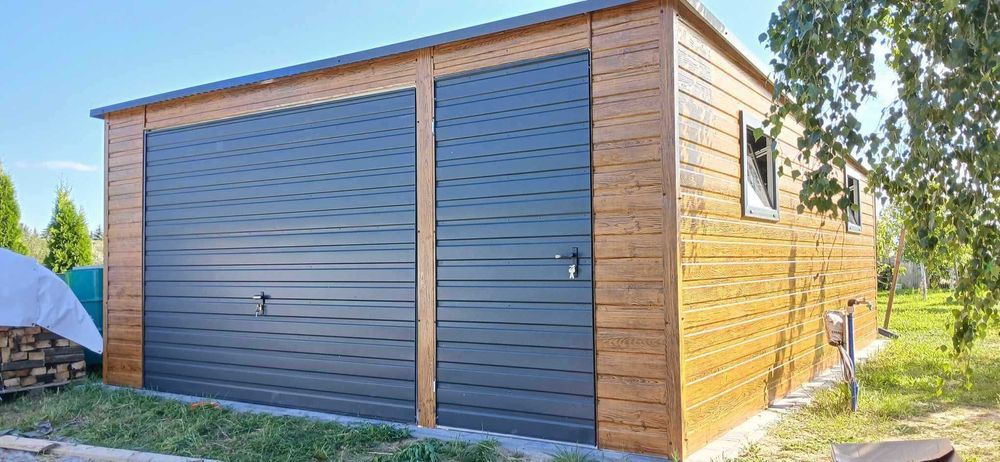 Garaż blaszany 4x8 drewnopodobny, opcja personalizacji na życzenie!