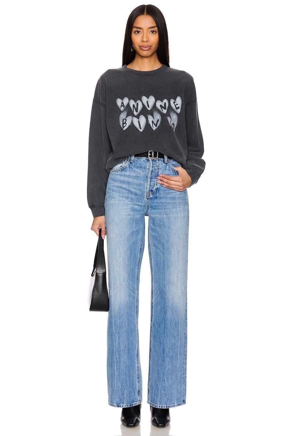 Світшот Anine Bing Spencer Hearts Sweatshirt Grey