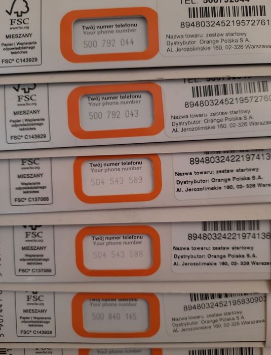 Nowa karta sim złoty numer Orange platynowy