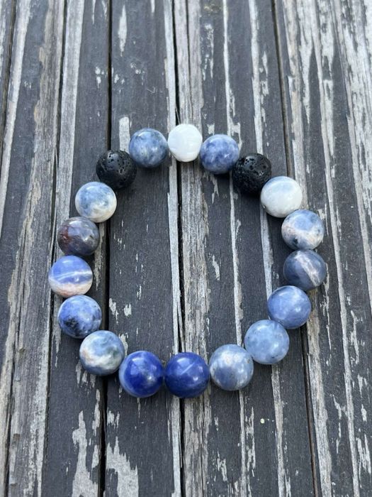 Браслет з натурального каменю Содаліт