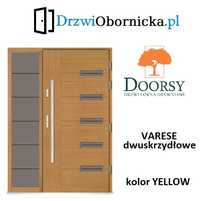 Drzwi DOORSY VARESE drewniane zewnętrzne wejściowe 100mm grubości