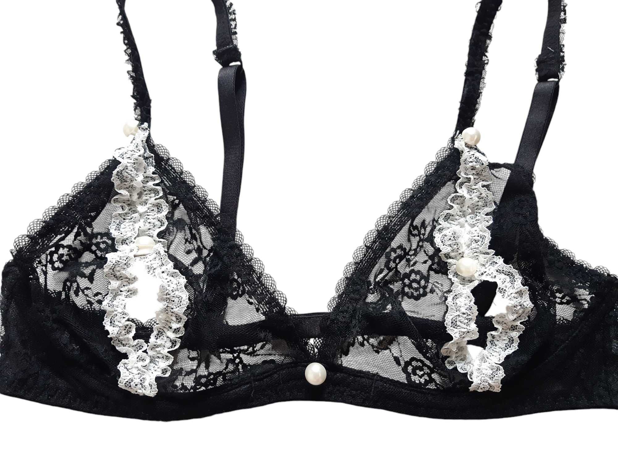 Koronkowy stanik biustonosz Ann Summers 38,M bielizna erotyczna