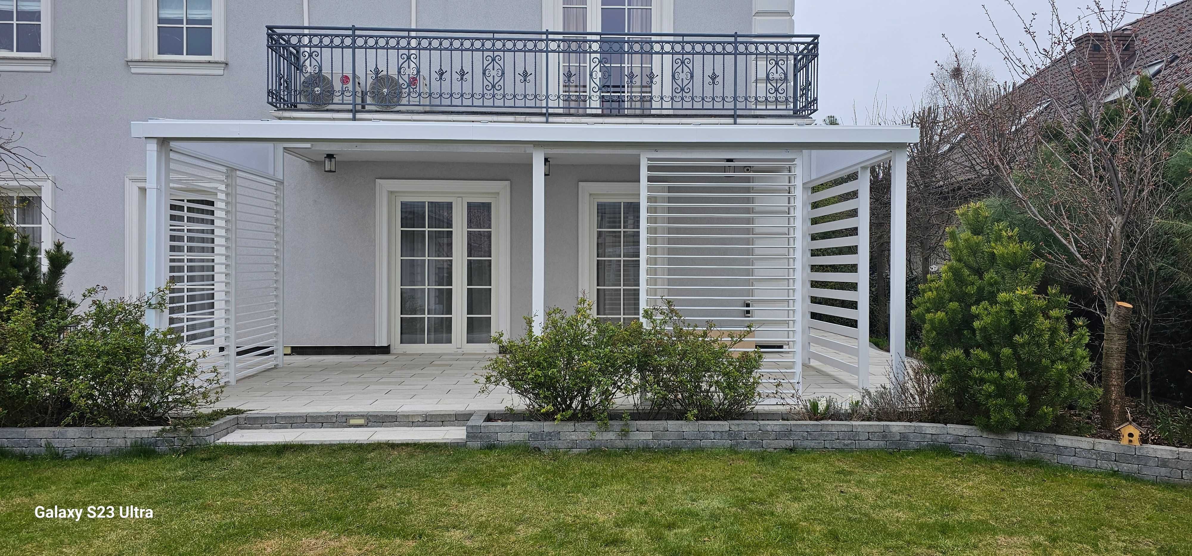 Zadaszenie tarasu Pergola szklane ściany Ruchome Ścianki Aluminium