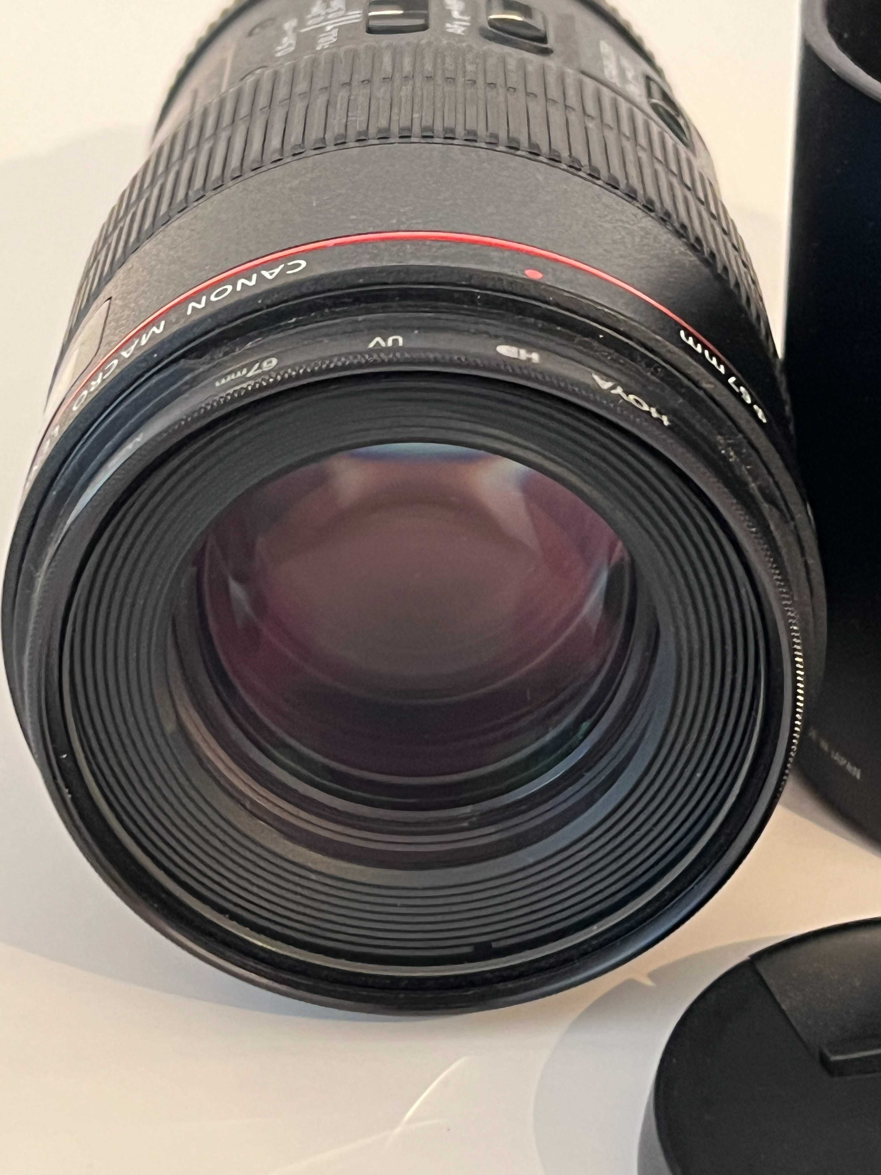 Lente EF 100 macro 2,8L IS USM (como novo)