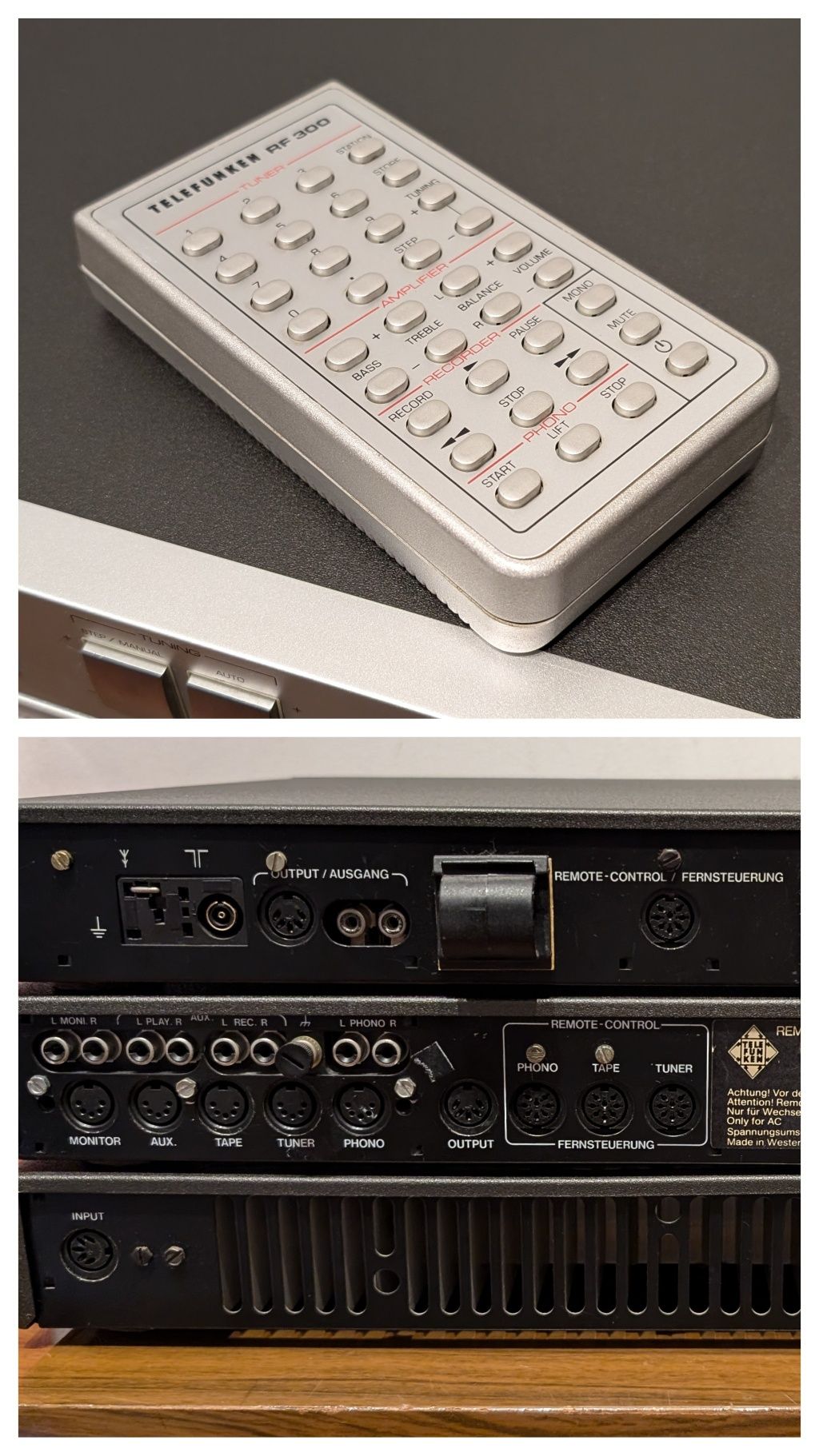 Telefunken RM300 + RP300 + RT300 wieża, końcówka mocy, pre, tuner, 81r