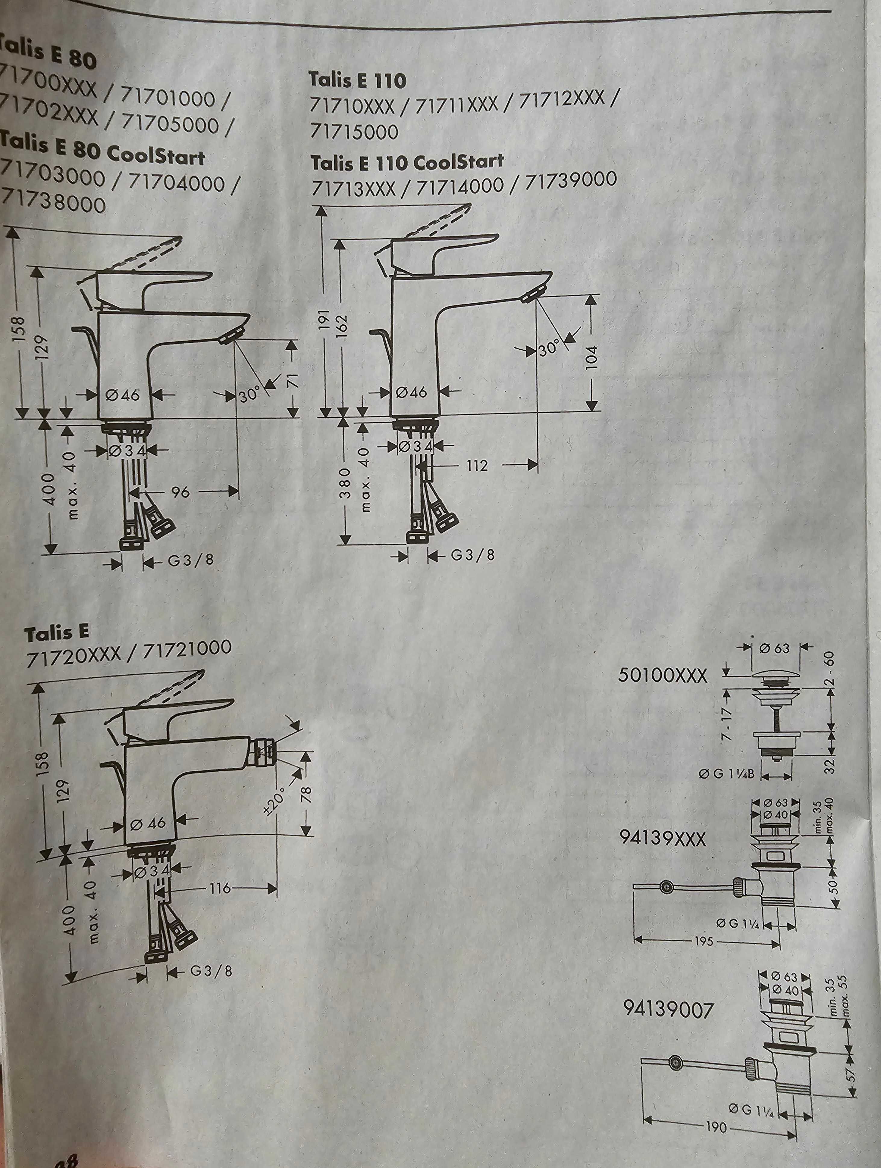 1.	Bateria bidetowa Hansgrohe Talis E Nr art:717200, chrom – NOWA