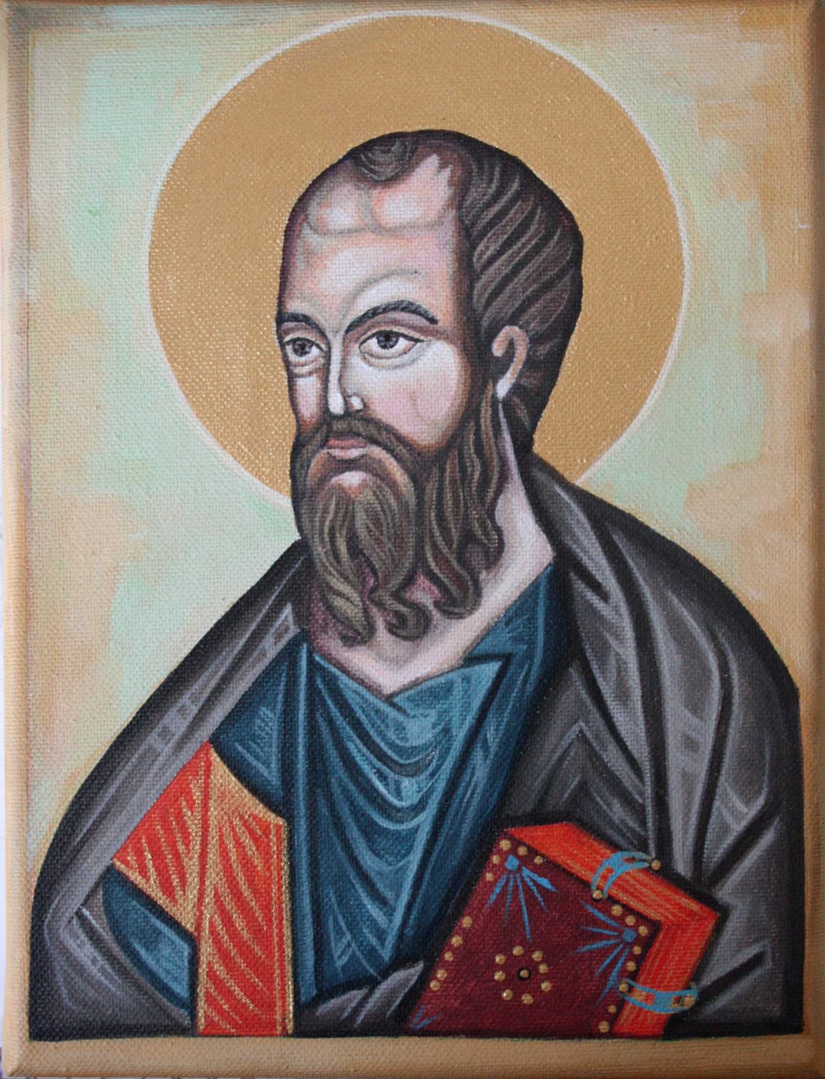 Święty Pawel ikona religijna na płótnie ręcznie malowana