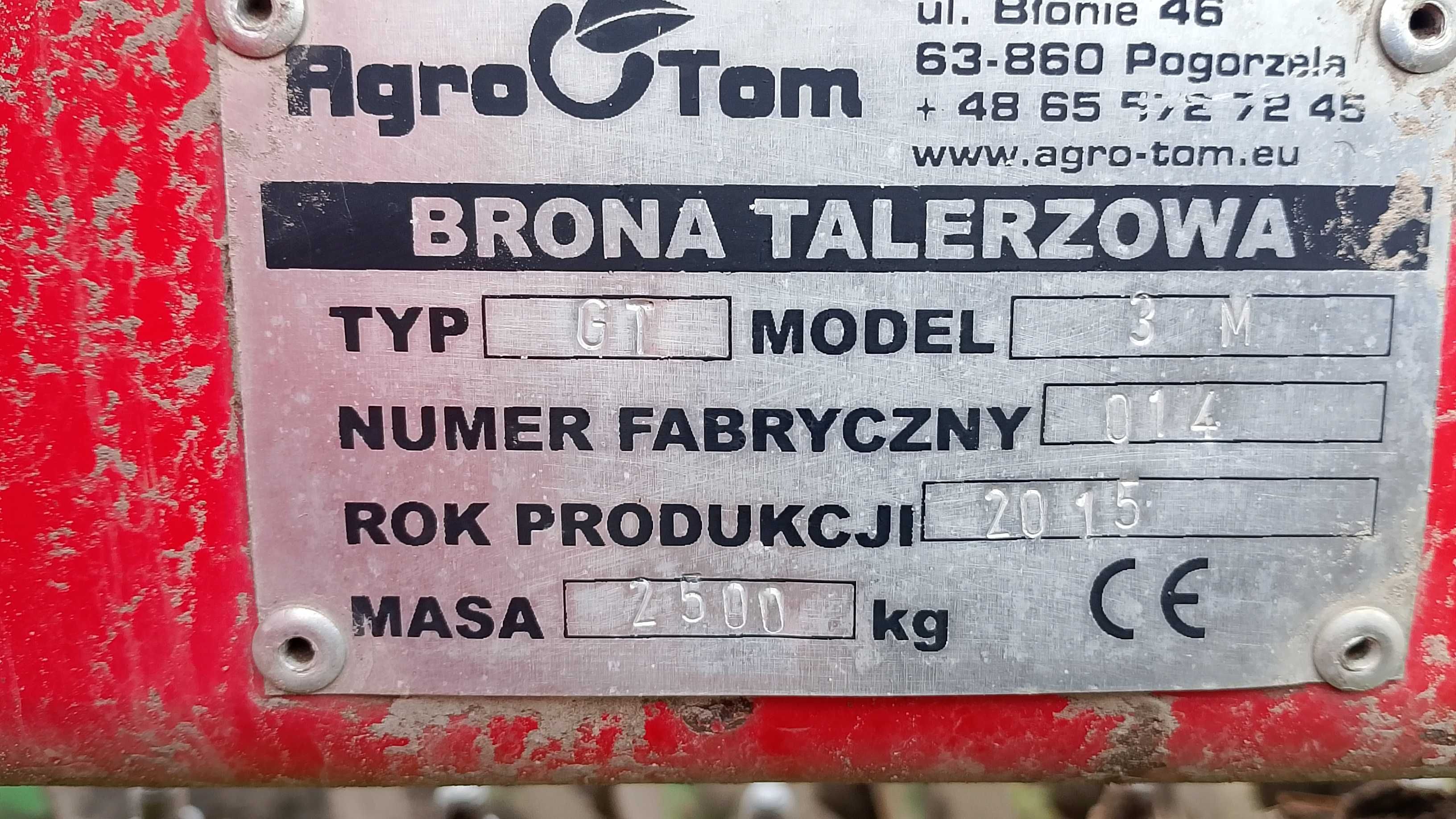 talerzówka agro tom 3m