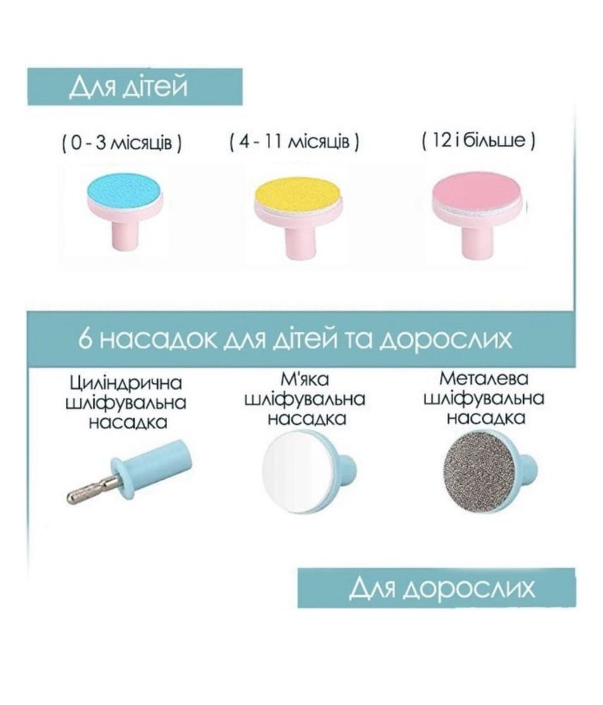 Дитячий електричний триммер для нігтів