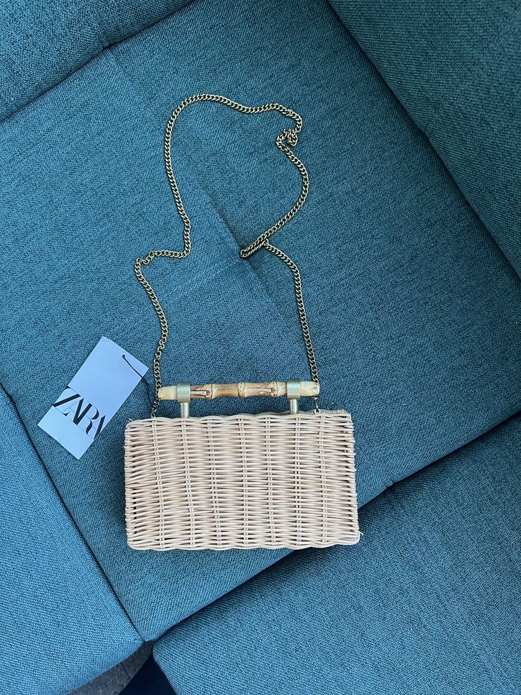 Нова сумка Zara , клатч, плетена сумка